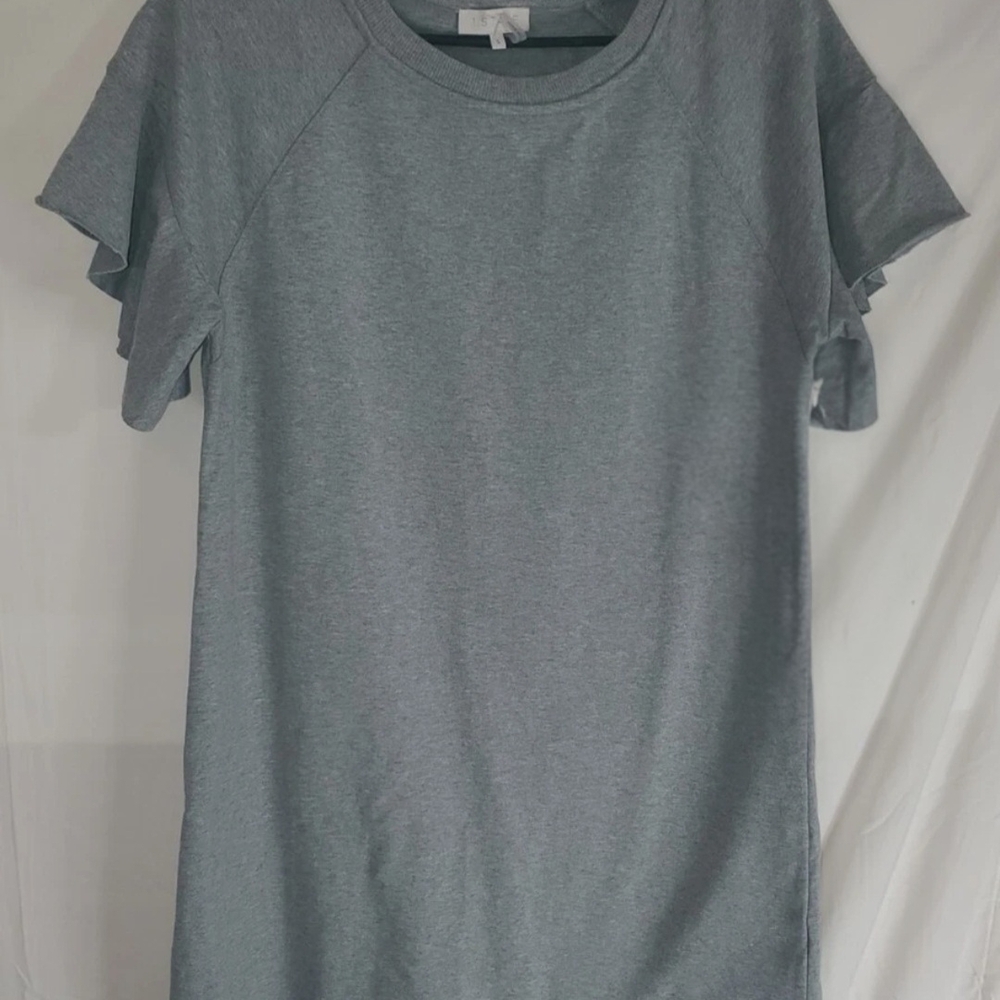 1.STATE Women's Gray T-shirt Dress, Size Large